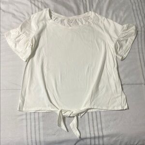 Elegant White Tie-Front Top